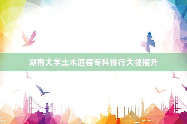 湖南大学土木匠程专科排行大幅擢升