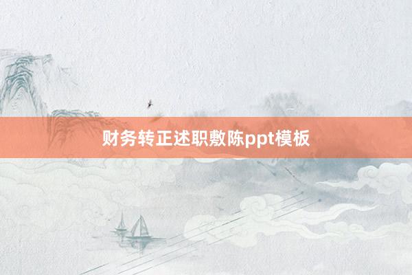 财务转正述职敷陈ppt模板